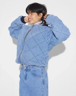 Clearance Arina Denim Bomber Blauw Jacks