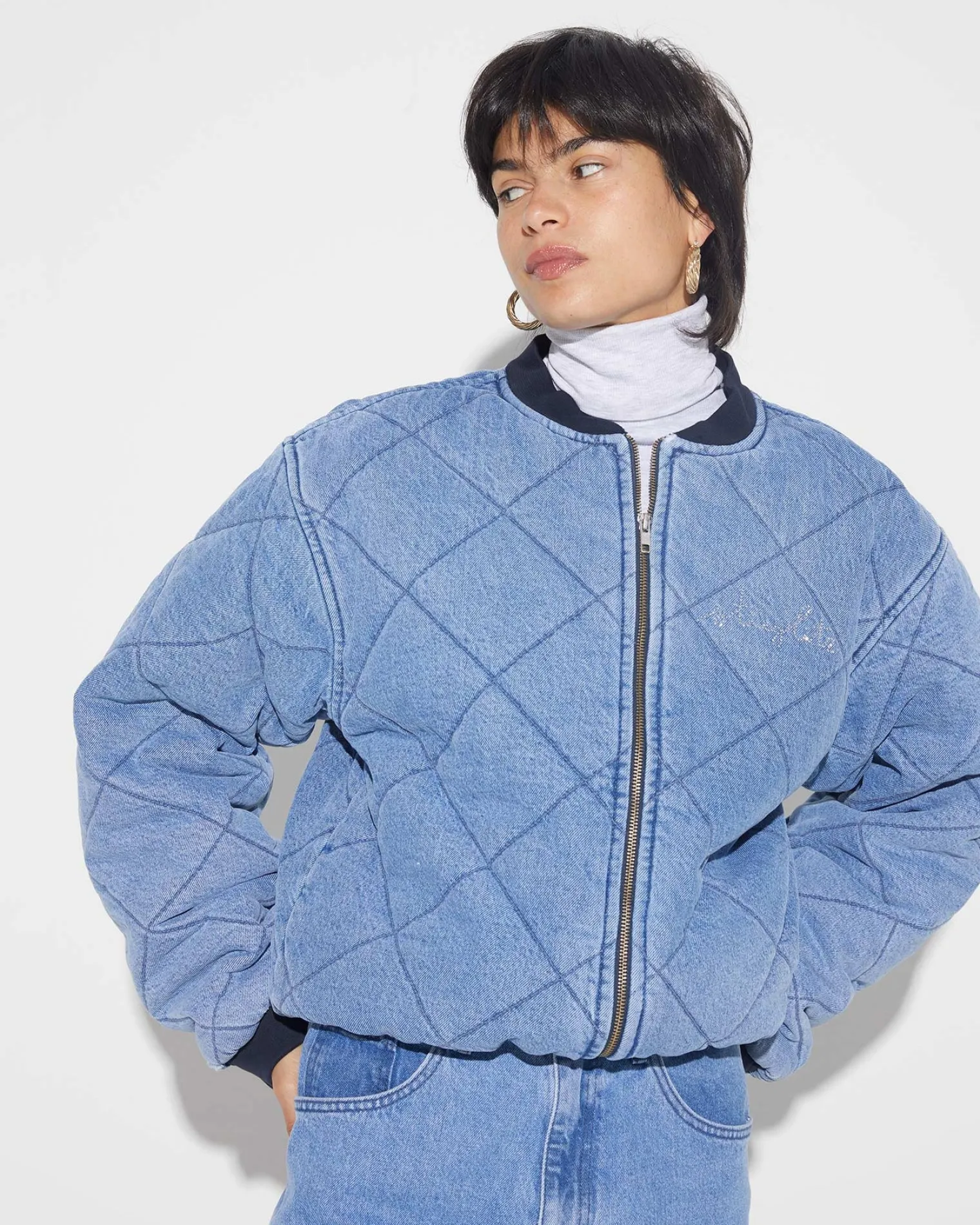 Clearance Arina Denim Bomber Blauw Jacks
