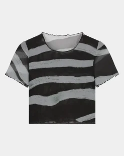 Fashion Arreley Mesh Crop Top T-Shirts & Tops