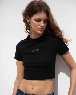 Store Cropped Top Black T-Shirts & Tops