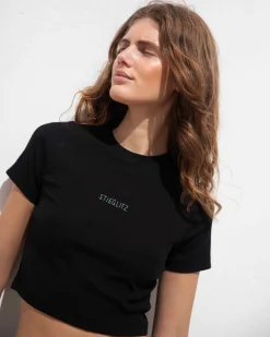 Store Cropped Top Black T-Shirts & Tops