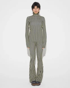 Clearance Erica Flared Broek Geel Broeken