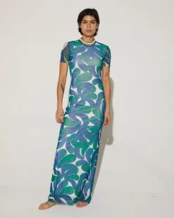Best Eyva Mesh Dress Green Jurken