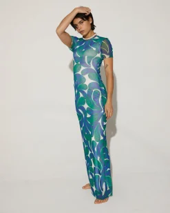 Best Eyva Mesh Dress Green Jurken