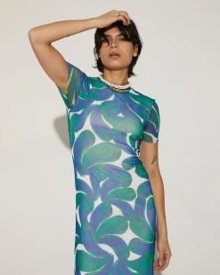 Best Eyva Mesh Dress Green Jurken