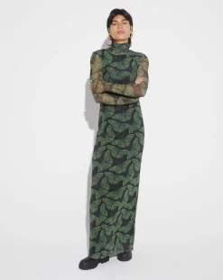 Cheap Fya Mesh Dress Green Jurken