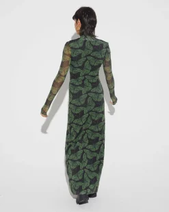 Cheap Fya Mesh Dress Green Jurken
