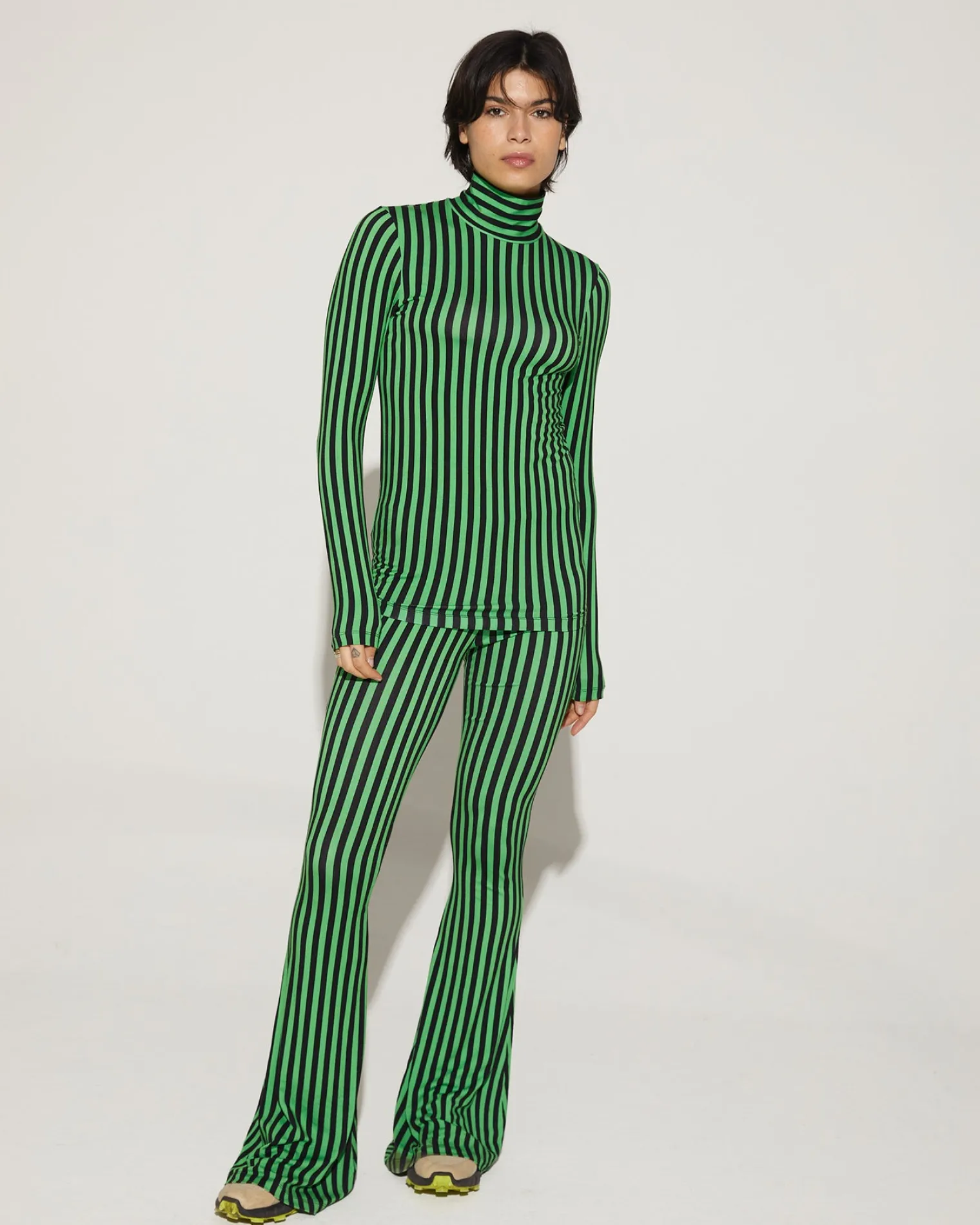 Discount Norrey Flared Broek Groen Broeken