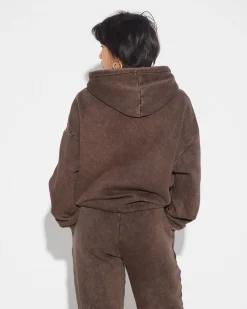Cheap Worn Out Stieg Hoodie Brown Pullis & Sweaters